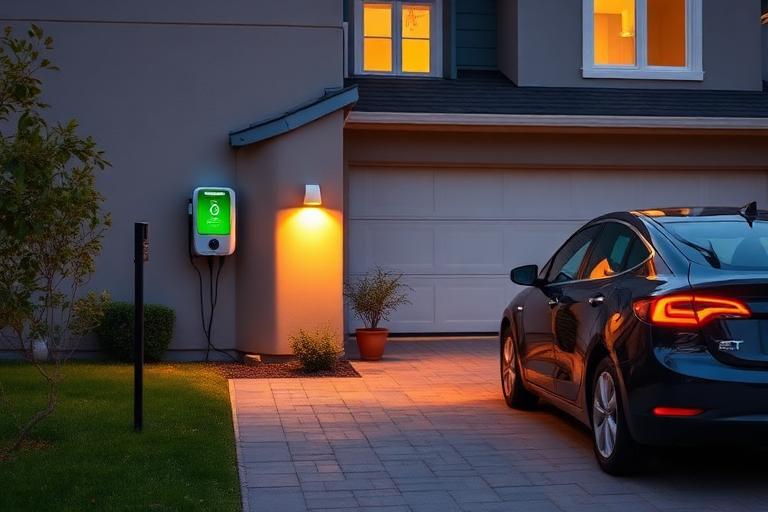 Borne de recharge installée dans une maison